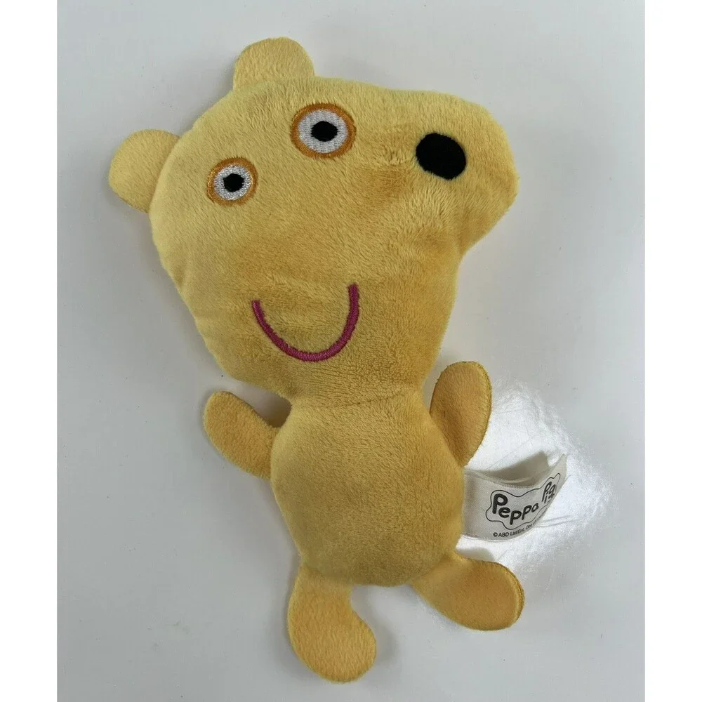 Peppa Pig Yellow Teddy Bear 7”  Plush Flat Stuffed Animal Lovey Security Toy